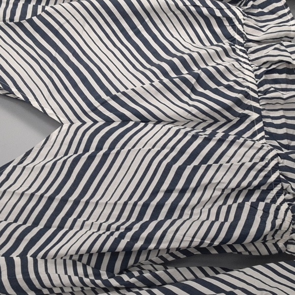 Express Cropped Striped Faux Wrap Around Long Sleeve Top - Picture 4 of 9